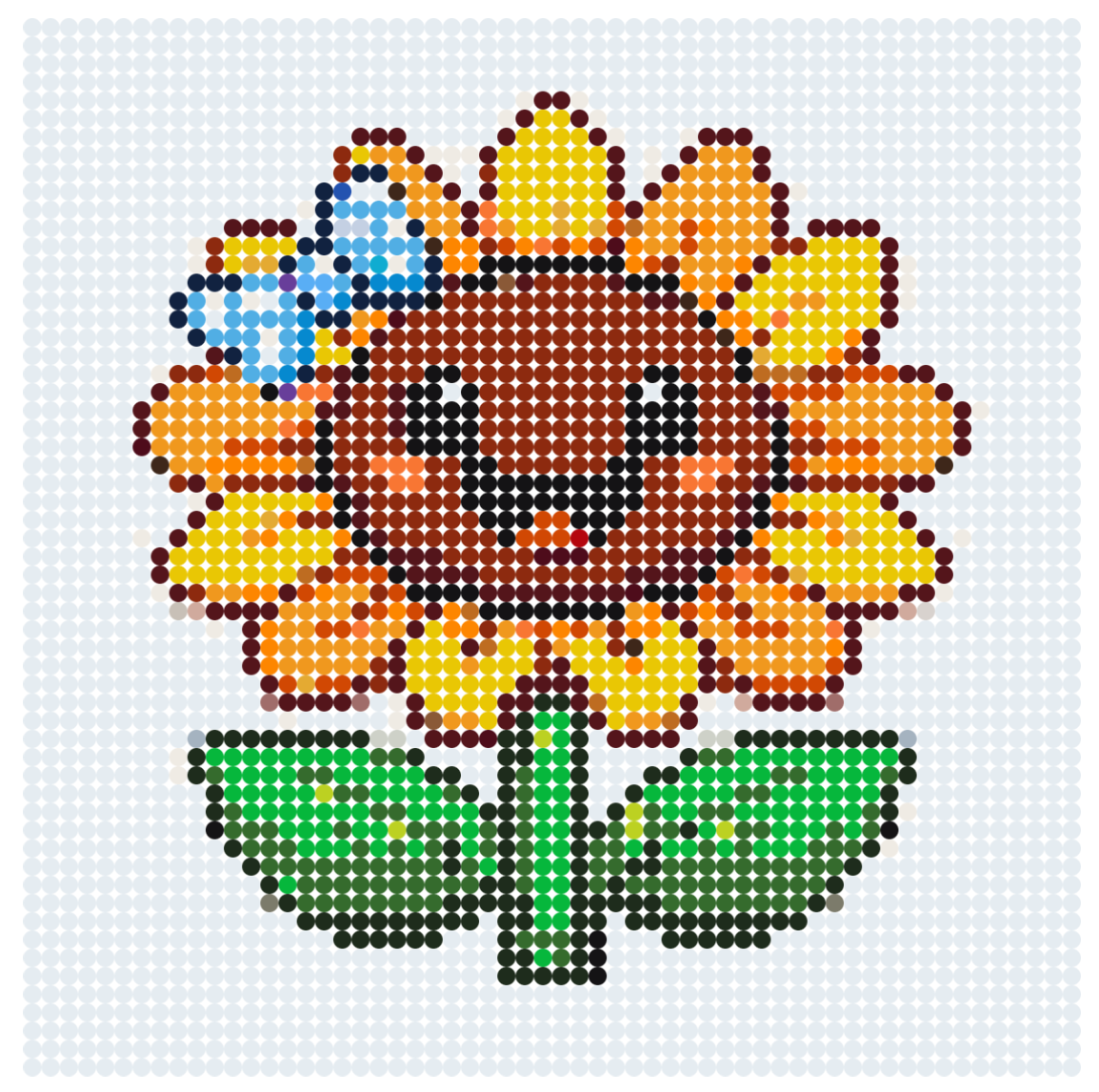 Glad solsikke med smil – bead pattern