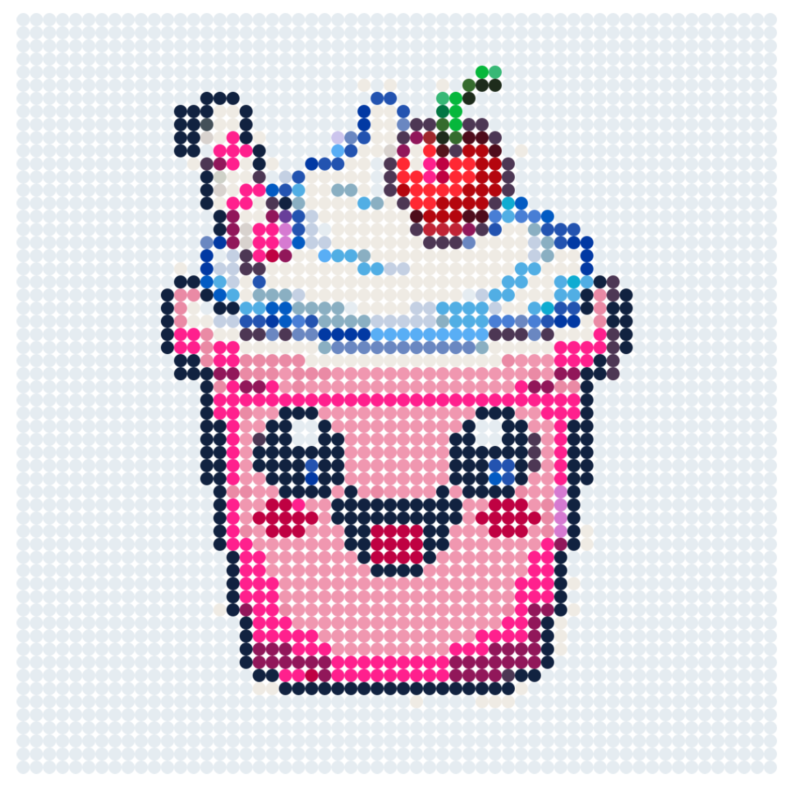 Glad jordbær milkshake – perlemønster
