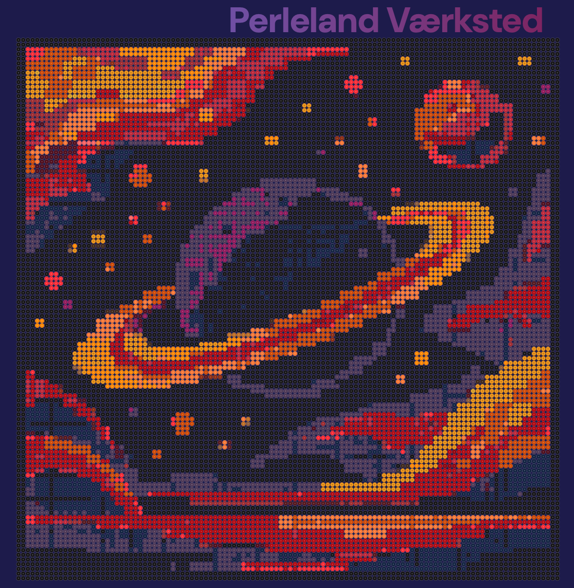 Orange univers – perleplade mønster